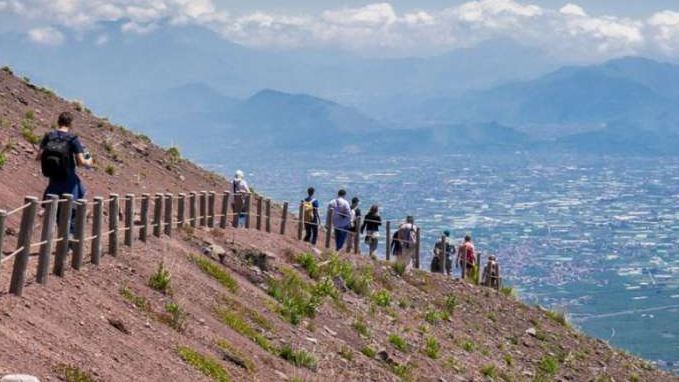View from Mount Vesuvius during the climbing